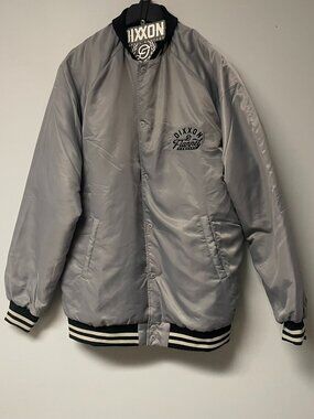 Dixxon Flannel Co Gray Pastime Nylon Varsity Jacket Mens 2X Original Tag Sticker